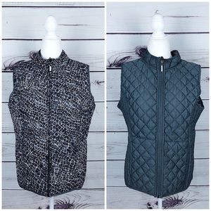 Activology Animal Print Silver Reversible Zip Vest